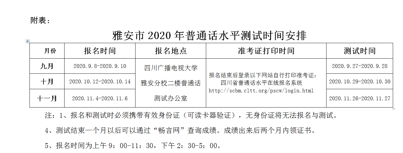 雅安普通话水平考试报名条件