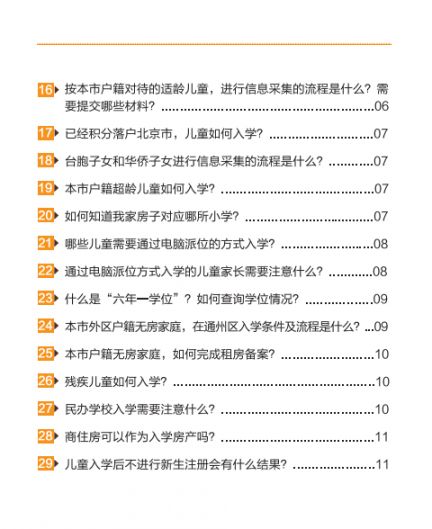 2022北京通州区幼升小入学家长问答手册(京籍 非京籍)