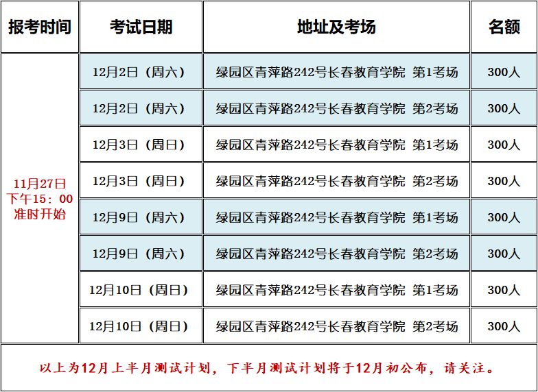 长春市普通话培训测试中心2023年12月报考时间安排
