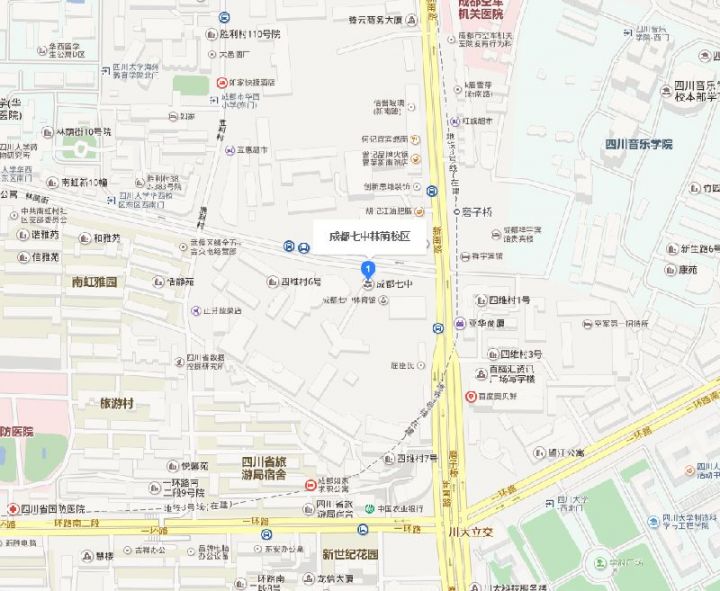 成都七中周边餐饮酒店及交通地图（附停车指南）