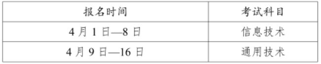 2025年6月四川信息技术、通用技术合格考试报名时间