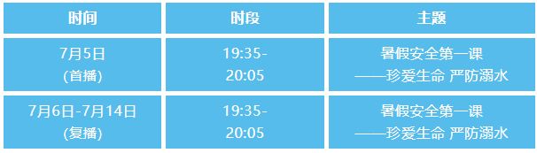 2024暑假安全第一课播出时间+入口+节目单