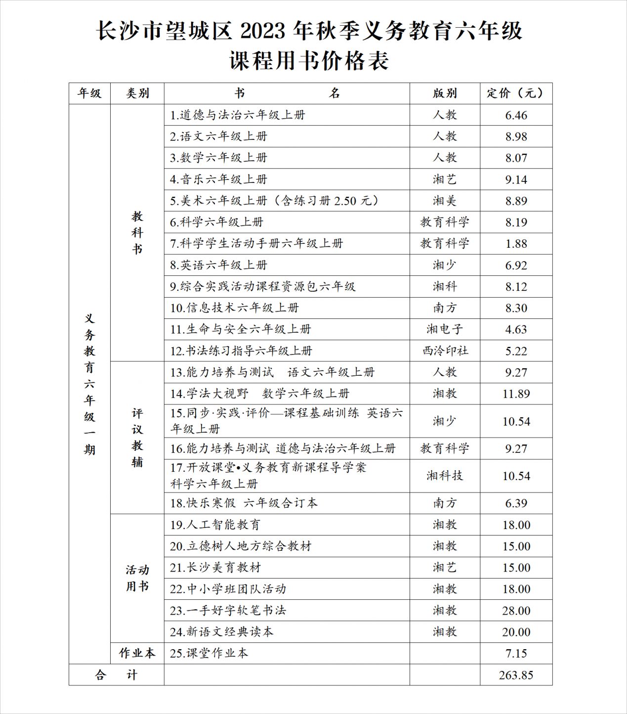 2023长沙望城区学费