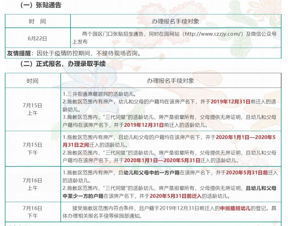 常州新北区三井街道藻江花园幼儿园2020年报名入口+材料