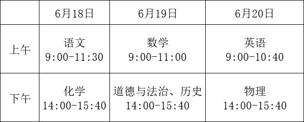 溧阳中考时间+总分(2024年)