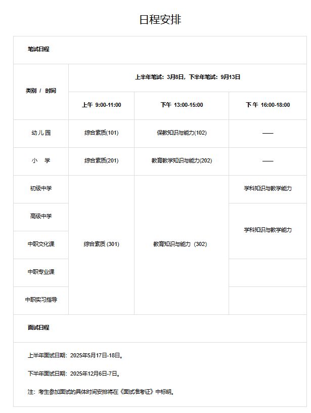 2025佛山教资面试时间安排