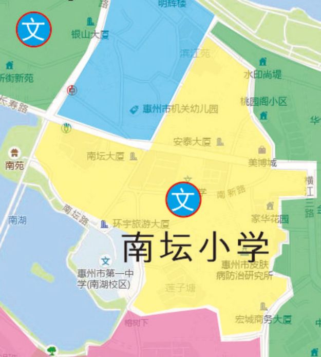 惠城桥西街道各所公办小学学区划分范围