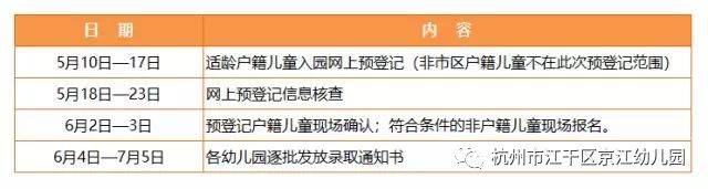 2018杭州市江干区京江幼儿园招生报名指南
