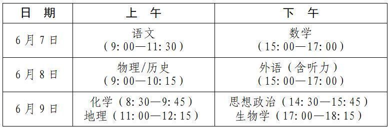 2024江西新高考考试安排