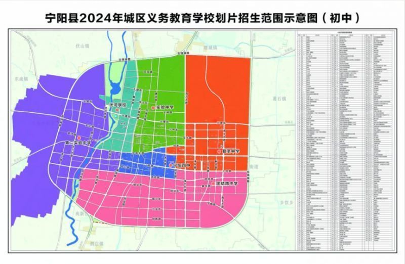 2024宁阳县各初中学校招生范围（附示意图）