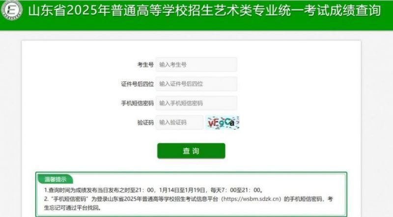 2025山东美术联考成绩查询入口