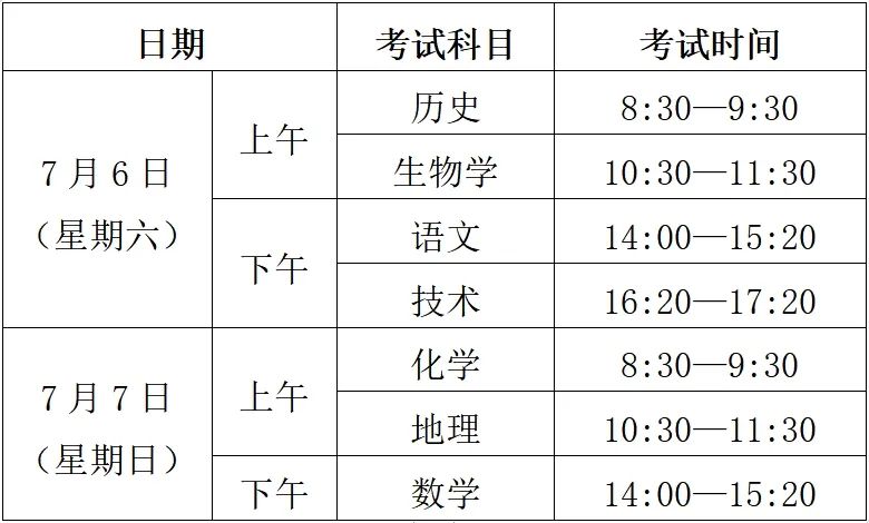 宁波2024年7月学考安排（报名+考试）