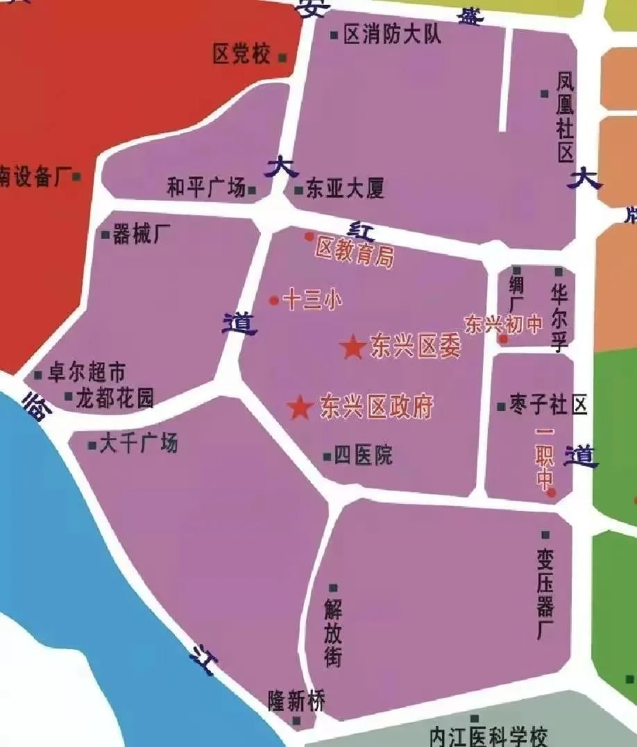 2022内江市第十三小学学区划分（范围+划片图）