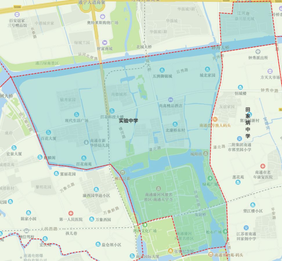 南通市实验中学招生范围(2022年)