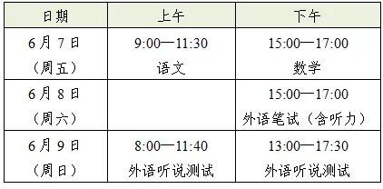 2024上海高考将于6月7日至9日进行