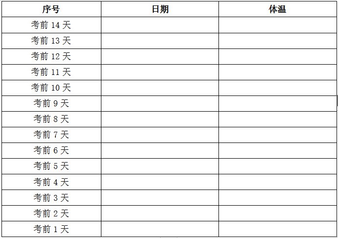 2022邯郸计算机考试健康声明书（附下载地址）