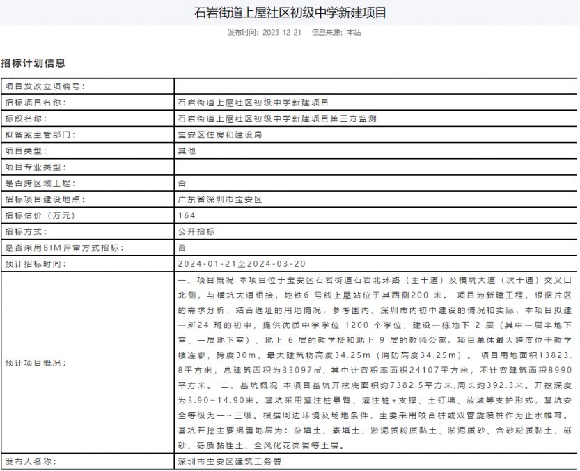 2024深圳新建学校(持续更新)