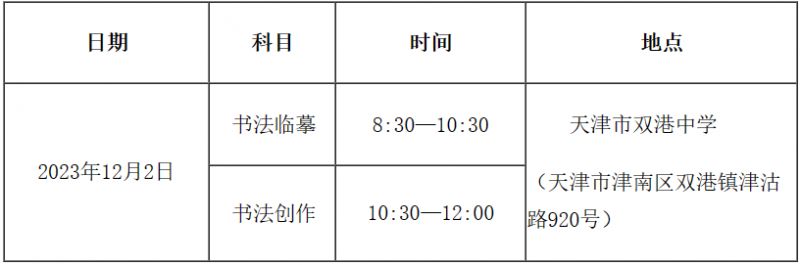 天津市2024年普通高校招生书法类专业统考常见疑问