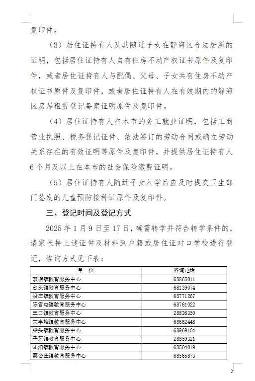 天津外国语大学静海团泊实验学校2025年春季转学登记通知
