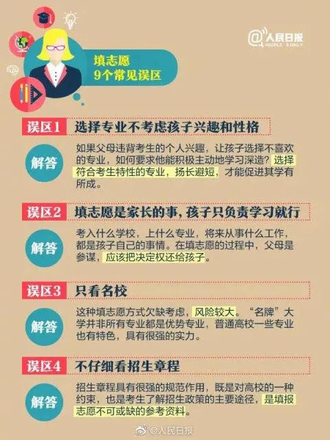 高考志愿填报注意事项+9个常见误区
