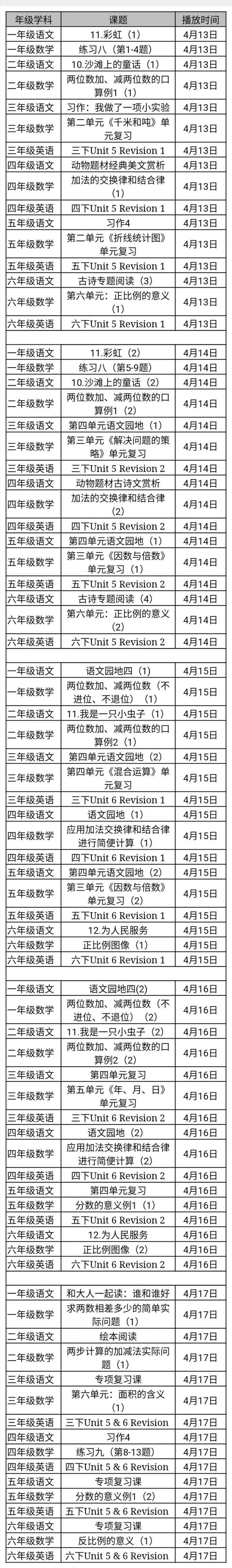 无锡梁溪名师在线第十周课表