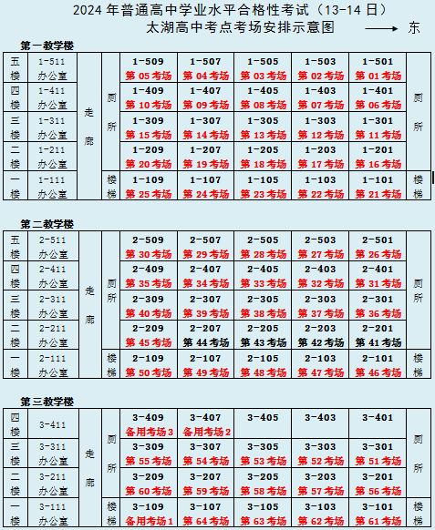 2024年无锡市高中合格性考试太湖高中考点信息（考点位置+考场安排）