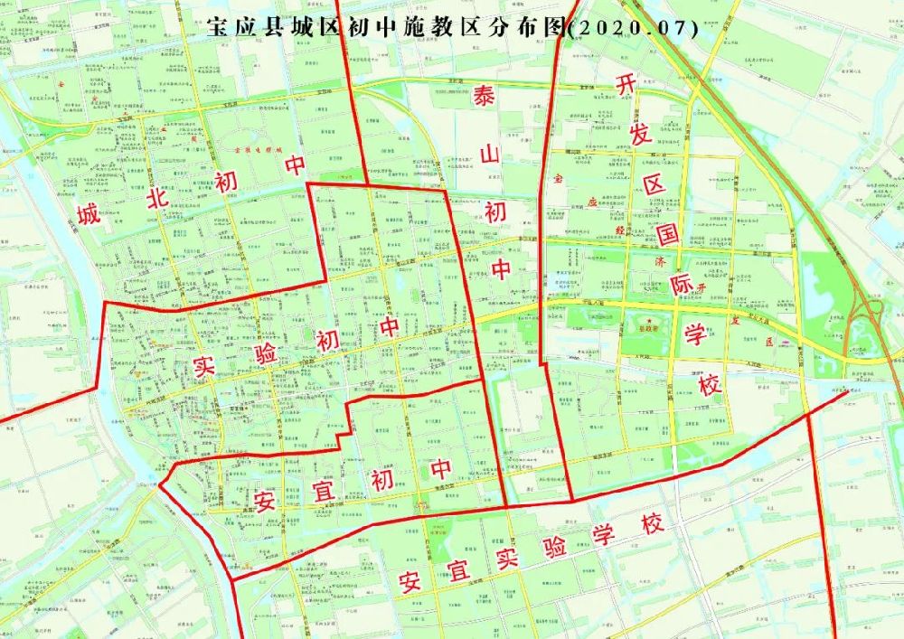 2022宝应城区各初中施教区
