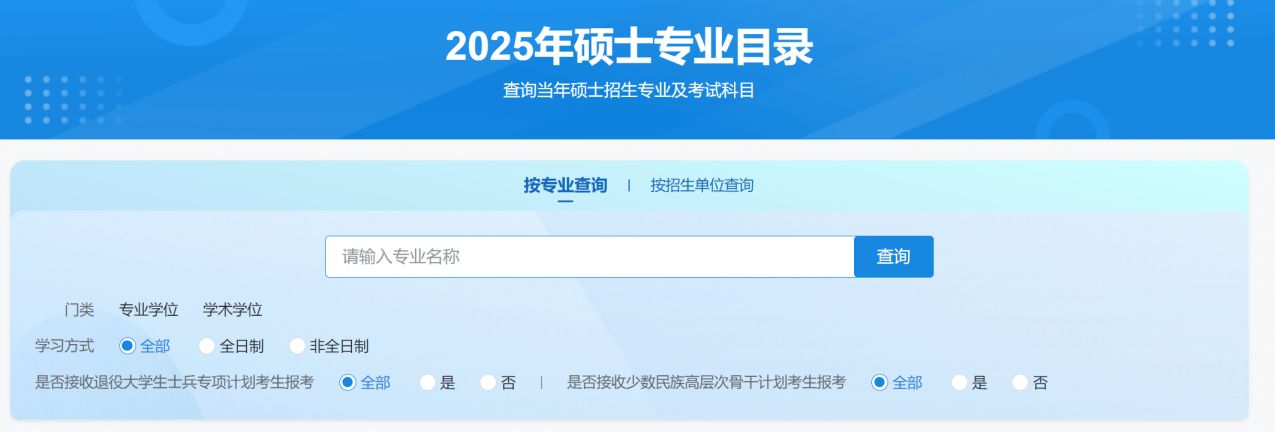 2025年硕士专业目录查询入口官网