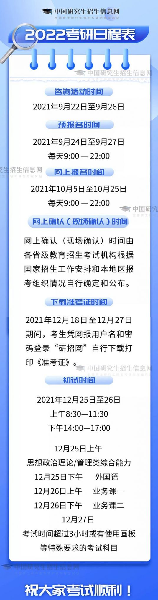 2022考研时间是12月几号（附具体时间安排表）