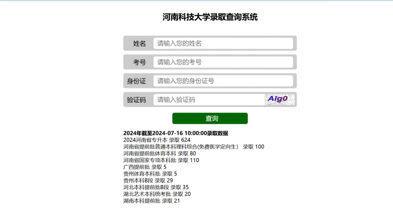 2024河南科技大学高考录取查询系统